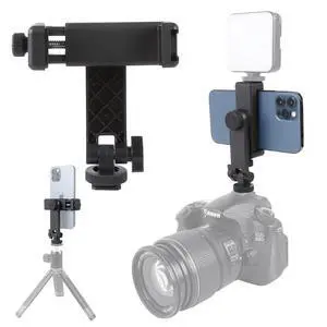 Leenconghui Multifunctional Universal Cell Phone Tripod Mount Adapter 360 Rotation Camera Hot Shoe Phone Holder Compatible with Canon Nikon Sony DSLR Leenconghui Multifunctional Universal Cell Phone Tripod Mount Adapter 360 Rotation Camera Hot Shoe Phone Holder Compatible with Canon Nikon Sony DSLR
