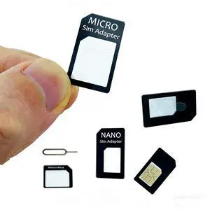 FHTIUR Sim Card Adapter Nano Micro - Standard 4 in 1 Converter Kit with Steel Tray Eject Pin (Black) FHTIUR Sim Card Adapter Nano Micro - Standard 4 in 1 Converter Kit with Steel Tray Eject Pin (Black)