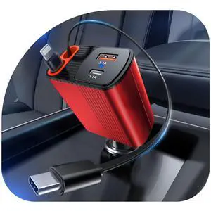 CSODINCE 85W Retractable Car Charger, 4-in-1 Fast Car Phone Charger with USB-C & USB-A Gifts for Fathers Day for Men Dad Husband, Compatible withiPhone 15 16 17 Pro Max Plus,Galaxy,Pixel(Red) CSODINCE 85W Retractable Car Charger, 4-in-1 Fast Car Phone Charger with USB-C & USB-A Gifts for Fathers Day for Men Dad Husband, Compatible withiPhone 15 16 17 Pro Max Plus,Galaxy,Pixel(Red)