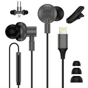 Magnetic iPhone Headphones Wired with Lightning Connector for iPhone 14 13 12 11 Pro Max SE XS XR X 8 7 6 5, Apple MFi Certified Wired Earbuds Corded Earphones in Ear Buds Microphone Volume Control Magnetic iPhone Headphones Wired with Lightning Connector for iPhone 14 13 12 11 Pro Max SE XS XR X 8 7 6 5, Apple MFi Certified Wired Earbuds Corded Earphones in Ear Buds Microphone Volume Control