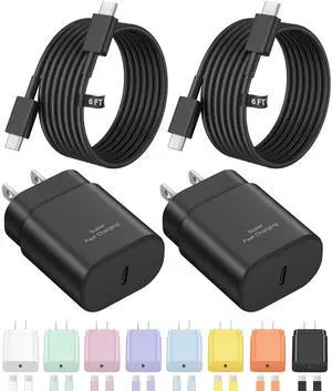 Type C Charger Fast Charging,USB C Charger,25W Samsung Super Fast Charger | for Samsung Galaxy S26/S25/S24/S23/S22/iPhone 17/16/15 Series,Android,with 10FT Extra Long USB C Cable (2-Pack with 2 cable) Type C Charger Fast Charging,USB C Charger,25W Samsung Super Fast Charger | for Samsung Galaxy S26/S25/S24/S23/S22/iPhone 17/16/15 Series,Android,with 10FT Extra Long USB C Cable (2-Pack with 2 cable)