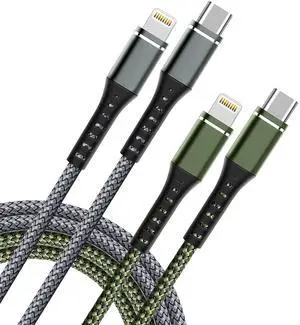USB C to Lightning MFi Certified Cable,2 Pack 6FT iPhone Charger cable | Nylon iPhone Cable Type C Lightning Cord for iPhone 14 13 12 11 Pro Max XS XR X 8 7 6s Plus SE iPad and More. USB C to Lightning MFi Certified Cable,2 Pack 6FT iPhone Charger cable | Nylon iPhone Cable Type C Lightning Cord for iPhone 14 13 12 11 Pro Max XS XR X 8 7 6s Plus SE iPad and More.