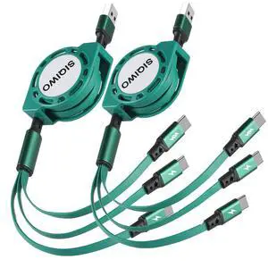 SIQIWO Retractable Multi USB C Charging Cable, 3 in 1 Fast Charging Cord | QC 3.0 Data Sync Fast Charging, Phone Charger Cord ,Travel Car Charger for iPhone17/ Samsung/ MacBook/ Switch - 3.3Ft/ 2 Pack SIQIWO Retractable Multi USB C Charging Cable, 3 in 1 Fast Charging Cord | QC 3.0 Data Sync Fast Charging, Phone Charger Cord ,Travel Car Charger for iPhone17/ Samsung/ MacBook/ Switch - 3.3Ft/ 2 Pack