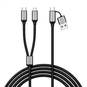 Multi Charging Cable Braided Fast Charging Cord, USB A & USB C Input, Dual Output L & Type C Multi Charger Cable for iPhone Android Samsung Tablet Multi Charging Cable Braided Fast Charging Cord, USB A & USB C Input, Dual Output L & Type C Multi Charger Cable for iPhone Android Samsung Tablet