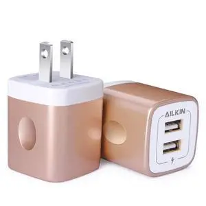 USB Wall Charger, Charger Block, 2.1A Multiport Fast Charge Power Brick | USB Cube Plug Box Base Adapter for Apple, iPhone, Cell Phone Smart Devices USB Wall Charger, Charger Block, 2.1A Multiport Fast Charge Power Brick | USB Cube Plug Box Base Adapter for Apple, iPhone, Cell Phone Smart Devices