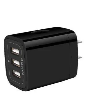 Wall Charger Plug, USB Charger Cube, AILKIN 3.1A 3-Muti Port USB Adapter | Power Plug Charging Station Box Black Base for iPhone 17 16 15 14 13 12 11 Pro Max/SE, Samsung Galaxy Phones Charge Block Wall Charger Plug, USB Charger Cube, AILKIN 3.1A 3-Muti Port USB Adapter | Power Plug Charging Station Box Black Base for iPhone 17 16 15 14 13 12 11 Pro Max/SE, Samsung Galaxy Phones Charge Block