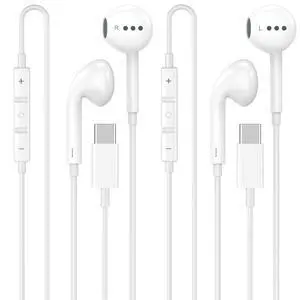 2 Pack Apple MFi Certified Wired USB C Headphones USB C for iPhone 17 16 15 | Wired Earbuds/Earphones USB C with Built-in Remote to Control Music/Phone Calls/Volume for iPhone 17 16 15 Pro Max, Galaxy 2 Pack Apple MFi Certified Wired USB C Headphones USB C for iPhone 17 16 15 | Wired Earbuds/Earphones USB C with Built-in Remote to Control Music/Phone Calls/Volume for iPhone 17 16 15 Pro Max, Galaxy