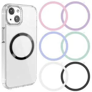 6 Colors Universal Metal Rings Compatible with Magsafe Magnetic Wireless Charger, Adapter Ring Sticker for Cell Phone Case Magnet Wireless Charging, Compatible with iPhone 16/15/14/ Samsung Galaxy 6 Colors Universal Metal Rings Compatible with Magsafe Magnetic Wireless Charger, Adapter Ring Sticker for Cell Phone Case Magnet Wireless Charging, Compatible with iPhone 16/15/14/ Samsung Galaxy