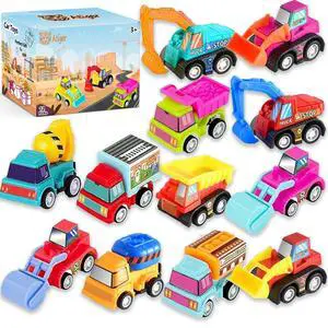 Car Toys for Ages 3-5 Kids, 12pcs Pull Back Cars Truck Vehicles Set for Boys Girls, Mini Assorted Construction Vehicle Toy Party Favors, Potty Training Reward for Kids Car Toys for Ages 3-5 Kids, 12pcs Pull Back Cars Truck Vehicles Set for Boys Girls, Mini Assorted Construction Vehicle Toy Party Favors, Potty Training Reward for Kids