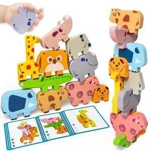 Vaiheng Toys for Toddlers 1-3, Montessori Toys for 1 2 3 4 Year Old Boys & Girls, Toy Age 2-4 0-2 Kids Baby, 1 2 3 Year Old Girls Boys Gifts, Wooden Animal Blocks Stacking Education Puzzles Toy Vaiheng Toys for Toddlers 1-3, Montessori Toys for 1 2 3 4 Year Old Boys & Girls, Toy Age 2-4 0-2 Kids Baby, 1 2 3 Year Old Girls Boys Gifts, Wooden Animal Blocks Stacking Education Puzzles Toy