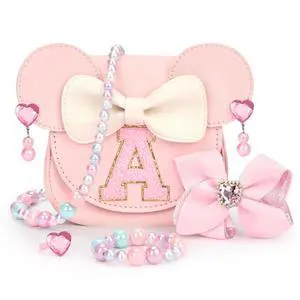 mibasies Toddler Purse Gifts for Girls, Toys Purse Set, Pink A | Personalized Letter Patch, Adjustable Strap, Wear-resistant, Fits Snacks & Sunglasses, Gift for Girls 3-8 mibasies Toddler Purse Gifts for Girls, Toys Purse Set, Pink A | Personalized Letter Patch, Adjustable Strap, Wear-resistant, Fits Snacks & Sunglasses, Gift for Girls 3-8