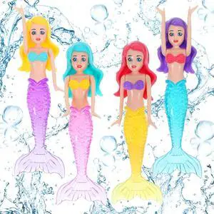 Lnngub 4 Pieces Mermaid Dive Toys, Mermaid Bath Toys Dive Mermaids Underwater Diving Pool Toys Swimming Pool Games Colorful Bath Toys for Toddlers Kids Girls Children Gifts Lnngub 4 Pieces Mermaid Dive Toys, Mermaid Bath Toys Dive Mermaids Underwater Diving Pool Toys Swimming Pool Games Colorful Bath Toys for Toddlers Kids Girls Children Gifts