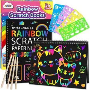 ZMLM Scratch Paper Art-Crafts Gift: 2 Pack Rainbow Notebooks Supplies Toys | Art Crafts for 3 4 5 6 7 8 9 10 11 12 Years Old Girls and Boys Kids Birthday Christmas Party Travel Games Activities ZMLM Scratch Paper Art-Crafts Gift: 2 Pack Rainbow Notebooks Supplies Toys | Art Crafts for 3 4 5 6 7 8 9 10 11 12 Years Old Girls and Boys Kids Birthday Christmas Party Travel Games Activities