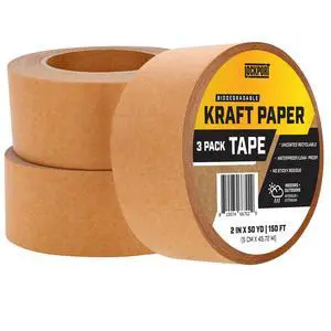 Lockport Eco Friendly Brown Packing Tape, 2 Inch x 50 Yards, 3 Rolls of Brown Kraft Paper Tape with Strong Adhesion for Moving Boxes, Shipping & Packaging, Biodegradable Waterproof Heavy Duty Lockport Eco Friendly Brown Packing Tape, 2 Inch x 50 Yards, 3 Rolls of Brown Kraft Paper Tape with Strong Adhesion for Moving Boxes, Shipping & Packaging, Biodegradable Waterproof Heavy Duty