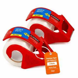 Clear Packing Tape with Dispenser, 2 Pack Shipping Tape Rolls with Cutter | 1.88" x 33 yd Portable Shipping Tape Roll, Easy Cut Packaging Tape for Moving Boxes, Mailing, Storage, Office and Home Use Clear Packing Tape with Dispenser, 2 Pack Shipping Tape Rolls with Cutter | 1.88" x 33 yd Portable Shipping Tape Roll, Easy Cut Packaging Tape for Moving Boxes, Mailing, Storage, Office and Home Use