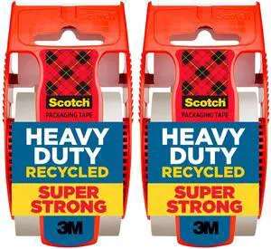 Scotch Heavy Duty Recycled Packaging Tape, 2 Rolls with Dispensers, 1.88 in x 800 in Clear Heavy Duty Packing Tape for Shipping, Moving and Storage Boxes Scotch Heavy Duty Recycled Packaging Tape, 2 Rolls with Dispensers, 1.88 in x 800 in Clear Heavy Duty Packing Tape for Shipping, Moving and Storage Boxes
