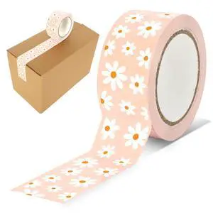 Whaline Groovy Daisy Decorative Packing Tape 110 Yard Boho Flower Gift Boxes Wrapping Tape Pink Daisy Floral Tapes for DIY Art Craft Small Business Sealing Mail Boxes Supplies Whaline Groovy Daisy Decorative Packing Tape 110 Yard Boho Flower Gift Boxes Wrapping Tape Pink Daisy Floral Tapes for DIY Art Craft Small Business Sealing Mail Boxes Supplies