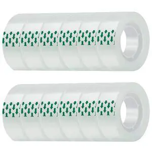 JACMD 12 Rolls Clear Transparent Tape Refills, 3/4 x 1000 inches, All-Purpose Glossy Tape for Office, Home, School, Packaging, and Gift Wrapping JACMD 12 Rolls Clear Transparent Tape Refills, 3/4 x 1000 inches, All-Purpose Glossy Tape for Office, Home, School, Packaging, and Gift Wrapping