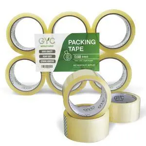 GYC Packing Tape Heavy Duty Clear Box Sealing Tape, Strong Adhesive 6 Rolls, 1.88" x 65 Yards Durable Shipping & Packaging Tape for Moving Boxes GYC Packing Tape Heavy Duty Clear Box Sealing Tape, Strong Adhesive 6 Rolls, 1.88" x 65 Yards Durable Shipping & Packaging Tape for Moving Boxes