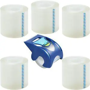 MJUNM Heavy Duty Packaging Tape, 1.88" x 30 yd, Designed for Packing, Shipping and Mailing, Strong Seal on All Box Types, 1.5" Core, Clear, 6 Roll with Dispenser,Blue MJUNM Heavy Duty Packaging Tape, 1.88" x 30 yd, Designed for Packing, Shipping and Mailing, Strong Seal on All Box Types, 1.5" Core, Clear, 6 Roll with Dispenser,Blue