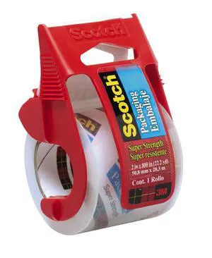 Scotch Heavy Duty Shipping Packaging Tape, 1 Roll with Dispenser, 1.88" x 22.2 Yards, 1.5" Core, Great for Packing, Shipping & Moving, Clear (341) Scotch Heavy Duty Shipping Packaging Tape, 1 Roll with Dispenser, 1.88" x 22.2 Yards, 1.5" Core, Great for Packing, Shipping & Moving, Clear (341)