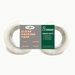 XJOYXWAY Clear Packing Tape, 1.88" x 60 yds, 2Rolls,Tape for Shipping Packaging Moving Sealing, Thicker Clear Packing Tape, (2.7Mil x 1.88" x 60Yds) XJOYXWAY Clear Packing Tape, 1.88" x 60 yds, 2Rolls,Tape for Shipping Packaging Moving Sealing, Thicker Clear Packing Tape, (2.7Mil x 1.88" x 60Yds)