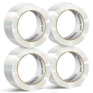 PACKKA Clear Packing Tape, Heavy Duty Packaging Tape Refills, 2 inch x 65 Yards, Shipping Tape Box Tape Mailing Tape for Shipping Packaging Moving Sealing and Storage (4 Rolls) PACKKA Clear Packing Tape, Heavy Duty Packaging Tape Refills, 2 inch x 65 Yards, Shipping Tape Box Tape Mailing Tape for Shipping Packaging Moving Sealing and Storage (4 Rolls)