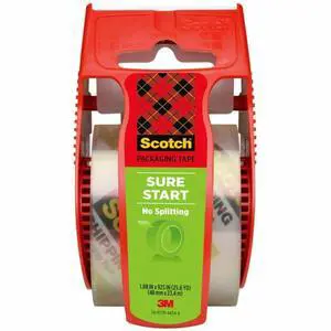 Scotch Brand Sure Start Shipping Packaging Tape with Dispenser, 2 Inches x 800 Inches (145), Clear Scotch Brand Sure Start Shipping Packaging Tape with Dispenser, 2 Inches x 800 Inches (145), Clear