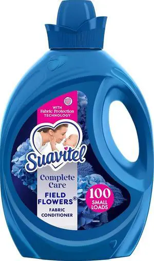Suavitel Complete Liquid Fabric Softener, Field Flowers Scent, 100 fl oz | Fabric Conditioner, HE Compatible, Concentrated Formula, Long-Lasting Freshness, Wrinkle Reduction, Laundry Softening Suavitel Complete Liquid Fabric Softener, Field Flowers Scent, 100 fl oz | Fabric Conditioner, HE Compatible, Concentrated Formula, Long-Lasting Freshness, Wrinkle Reduction, Laundry Softening