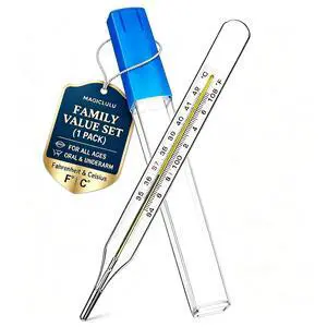 1Pc Glass Oral Temperature for Adult, Old Fashioned Armpit Termometro Fast Reading for Baby Armpit Home & Clinic Fever Indicator (Fahrenheit & Celsius) 1Pc Glass Oral Temperature for Adult, Old Fashioned Armpit Termometro Fast Reading for Baby Armpit Home & Clinic Fever Indicator (Fahrenheit & Celsius)