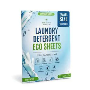 Travel Size Laundry Detergent Sheet 10 Load Ultra Concentrated | Stain-Fighting Enzymes & Plant Powered, Compact Washer Sheets, Pocket Friendly, Hot/Cold Cycles, Tough on Stains & Odor Travel Size Laundry Detergent Sheet 10 Load Ultra Concentrated | Stain-Fighting Enzymes & Plant Powered, Compact Washer Sheets, Pocket Friendly, Hot/Cold Cycles, Tough on Stains & Odor