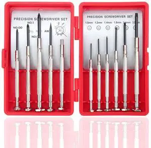 11pcs Precision Screwdriver Set Magnetic for PC, Electronics & Watch Repair | 11pc repair tool kit: Phillips #00/#0/#1, flat 1.03.0mm bits, awl, magnetic tool. For watches, PCs & toys. 11pcs Precision Screwdriver Set Magnetic for PC, Electronics & Watch Repair | 11pc repair tool kit: Phillips #00/#0/#1, flat 1.03.0mm bits, awl, magnetic tool. For watches, PCs & toys.
