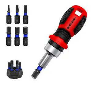 IRONCUBE Magnetic Hex Screwdriver Set: 6 in 1 Multi Bit Drive Set with Interchangeable Ratchet Handle - Portable Repair Tool Kit for DIY Bicycle Furniture - Stocking Stuffers with Gift Box IRONCUBE Magnetic Hex Screwdriver Set: 6 in 1 Multi Bit Drive Set with Interchangeable Ratchet Handle - Portable Repair Tool Kit for DIY Bicycle Furniture - Stocking Stuffers with Gift Box