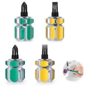 4 Pcs Stubby Screwdriver Set, Short Screwdriver with Flat Head and Phillips Head Sewing Machine Screwdrivers Short Phillips Screwdrivers for Sewing Machines Green & Yellow 4 Pcs Stubby Screwdriver Set, Short Screwdriver with Flat Head and Phillips Head Sewing Machine Screwdrivers Short Phillips Screwdrivers for Sewing Machines Green & Yellow