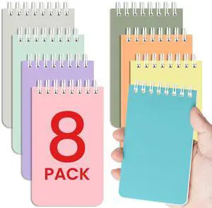 Taja Set of 8 Mini Pocket Notebook Top Spiral Nursing Notepads | Soft Harmony 3" x 5",Mini Little Spiral Notebook, Nursing Notepad, Perfect for Work, School, Office, Travel Taja Set of 8 Mini Pocket Notebook Top Spiral Nursing Notepads | Soft Harmony 3" x 5",Mini Little Spiral Notebook, Nursing Notepad, Perfect for Work, School, Office, Travel
