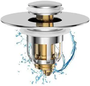 Universal 2 in 1 Bathroom Sink Stopper, Pop Up Bathroom Sink Drain Strainer with Anti-Clogging Filter Basket, Bathroom Drain Stopper Sink Plug for 1.06"-1.65" Basin Drain Holes Universal 2 in 1 Bathroom Sink Stopper, Pop Up Bathroom Sink Drain Strainer with Anti-Clogging Filter Basket, Bathroom Drain Stopper Sink Plug for 1.06"-1.65" Basin Drain Holes