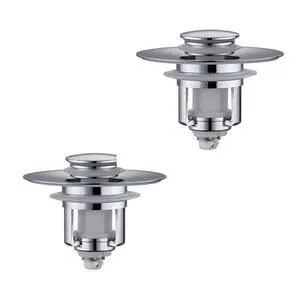 ADKADI Universal 2 in 1Bathroom Sink Stopper, 2 Pack Pop Up Bathroom Sink Drain Strainer for 1.06"-1.65" Basin Drain Holes, Anti Clogging Drain Filter(Chrome Silver) ADKADI Universal 2 in 1Bathroom Sink Stopper, 2 Pack Pop Up Bathroom Sink Drain Strainer for 1.06"-1.65" Basin Drain Holes, Anti Clogging Drain Filter(Chrome Silver)