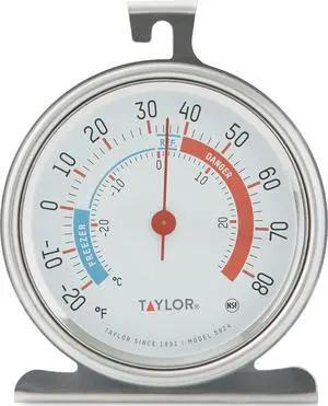5924 Large Dial Kitchen Refrigerator and Freezer Analog Thermometer, 3-Inch Dial, Easy to Read, Silver Finish, Accurate Temperature Monitoring 5924 Large Dial Kitchen Refrigerator and Freezer Analog Thermometer, 3-Inch Dial, Easy to Read, Silver Finish, Accurate Temperature Monitoring