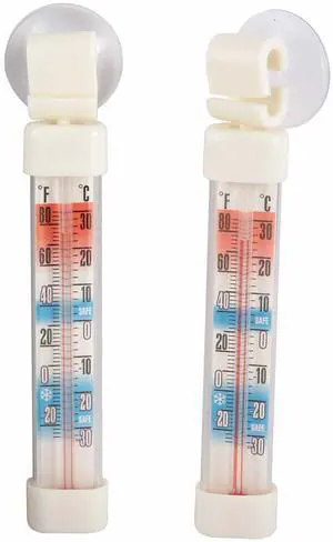 Winco 2 7/8" Refrigerator Thermometer, Long, Dual Pack (Set of 2) | Temperature monitoring, Secure suction cup, Foodservice, Great for Water, Juice, Soft Drinks and Cocktails Winco 2 7/8" Refrigerator Thermometer, Long, Dual Pack (Set of 2) | Temperature monitoring, Secure suction cup, Foodservice, Great for Water, Juice, Soft Drinks and Cocktails