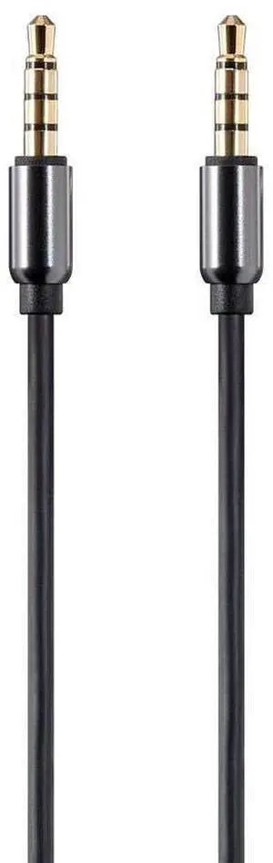 Monoprice Auxiliary Audio Cable - 3.5mm TRRS, Gold Plated, 6 Feet, Black - Onyx Series | Onyx Series, Black - Onyx Series Monoprice Auxiliary Audio Cable - 3.5mm TRRS, Gold Plated, 6 Feet, Black - Onyx Series | Onyx Series, Black - Onyx Series