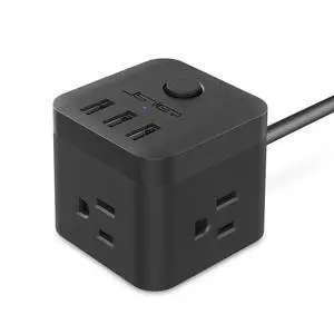 Power Strip with USB, Outlet Strip JSVER USB Power Strip, Power Strips 3 USB Ports 3 Outlets, 4.92ft Power Extension Cord for iPhone Xs/XR/X/8, Travel, Office, Cruise Ship, Dorm (Black) Power Strip with USB, Outlet Strip JSVER USB Power Strip, Power Strips 3 USB Ports 3 Outlets, 4.92ft Power Extension Cord for iPhone Xs/XR/X/8, Travel, Office, Cruise Ship, Dorm (Black)
