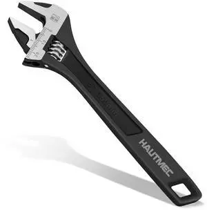HAUTMEC 6 inch Adjustable Wrench Extra Wide Jaw Black Finish Adjustable Wrenches Drop-Forged CR-V Steel Metric & SAE Scales for Home Garage Workshop DIY HAUTMEC 6 inch Adjustable Wrench Extra Wide Jaw Black Finish Adjustable Wrenches Drop-Forged CR-V Steel Metric & SAE Scales for Home Garage Workshop DIY