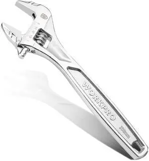 WORKPRO 8" Adjustable Wrench, Cr-V Steel, Chrome Plated Finish | SAE & Metric Scales, Precision Jaw, Smooth Worm Gear, Ergonomic Grip for DIY, Auto Repair, Plumbing and Home Repairs WORKPRO 8" Adjustable Wrench, Cr-V Steel, Chrome Plated Finish | SAE & Metric Scales, Precision Jaw, Smooth Worm Gear, Ergonomic Grip for DIY, Auto Repair, Plumbing and Home Repairs