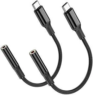 YANZIE USB C to 3.5mm Audio Adapter 2-Pack, Aux Headphone Jack Dongle | Built-in DAC for clear wired audio works with USB-C iPhone 16/15, Galaxy S24/S23, Pixel, iPad that support audio out YANZIE USB C to 3.5mm Audio Adapter 2-Pack, Aux Headphone Jack Dongle | Built-in DAC for clear wired audio works with USB-C iPhone 16/15, Galaxy S24/S23, Pixel, iPad that support audio out
