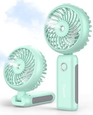 Raynocti Handheld Misting Fan Portable, Small Personal Rechargeable Cooling Mister Fan Water Spray Mist, 3-Speed, 5-15 Hrs Runtime, 4000mAh Battery Operated for Travel Indoor Outdoor Hand Desk (Blue) Raynocti Handheld Misting Fan Portable, Small Personal Rechargeable Cooling Mister Fan Water Spray Mist, 3-Speed, 5-15 Hrs Runtime, 4000mAh Battery Operated for Travel Indoor Outdoor Hand Desk (Blue)