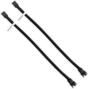 Amangny 2-Pack 4 Pin PWM Fan Power Cable 10.2 Inches Black Sleeved PC Case Fan Extension Cable (1 to 1) Amangny 2-Pack 4 Pin PWM Fan Power Cable 10.2 Inches Black Sleeved PC Case Fan Extension Cable (1 to 1)