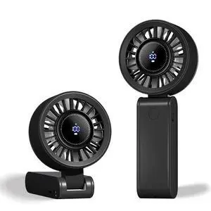 Betherioa 2025 Handheld Fan High-Power Motor, LED Display, 10 Hrs Cooling, 5000mAh Rechargeable, 5-Speed, Foldable Design, Portable Fan for Travel Cruise Beach (Black) Betherioa 2025 Handheld Fan High-Power Motor, LED Display, 10 Hrs Cooling, 5000mAh Rechargeable, 5-Speed, Foldable Design, Portable Fan for Travel Cruise Beach (Black)