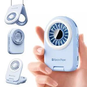 Space Player Mini Handheld Fan, Compatible with MagSafe, Selfie Fill Light | 9900RPM airflow, USB-C charging, 105g design and foldable stand for commuting, makeup, video calls, concerts and camping Space Player Mini Handheld Fan, Compatible with MagSafe, Selfie Fill Light | 9900RPM airflow, USB-C charging, 105g design and foldable stand for commuting, makeup, video calls, concerts and camping