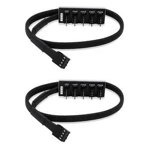 Fan Hub Splitter Extension Cable, 2-Pack 1 to 5 Way Power Supply Cable PWM PC Motherboard Case Fan Power Adapter Extension Cord Hub for Desktop Computer Case 4-Pin and 3-Pin Cooling Fan Fan Hub Splitter Extension Cable, 2-Pack 1 to 5 Way Power Supply Cable PWM PC Motherboard Case Fan Power Adapter Extension Cord Hub for Desktop Computer Case 4-Pin and 3-Pin Cooling Fan