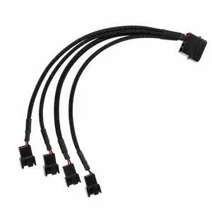 Zyghjort 4 Pin Fan Adapter, 12V 4 Pin 3 Pins PC Case Cooling Fan Splitter Power Cable 10.6 Inch Power Fans Extension Cable Hub Splitter Adapter Sleeved Case for Desktop Computer Cooler Fans Connector Zyghjort 4 Pin Fan Adapter, 12V 4 Pin 3 Pins PC Case Cooling Fan Splitter Power Cable 10.6 Inch Power Fans Extension Cable Hub Splitter Adapter Sleeved Case for Desktop Computer Cooler Fans Connector